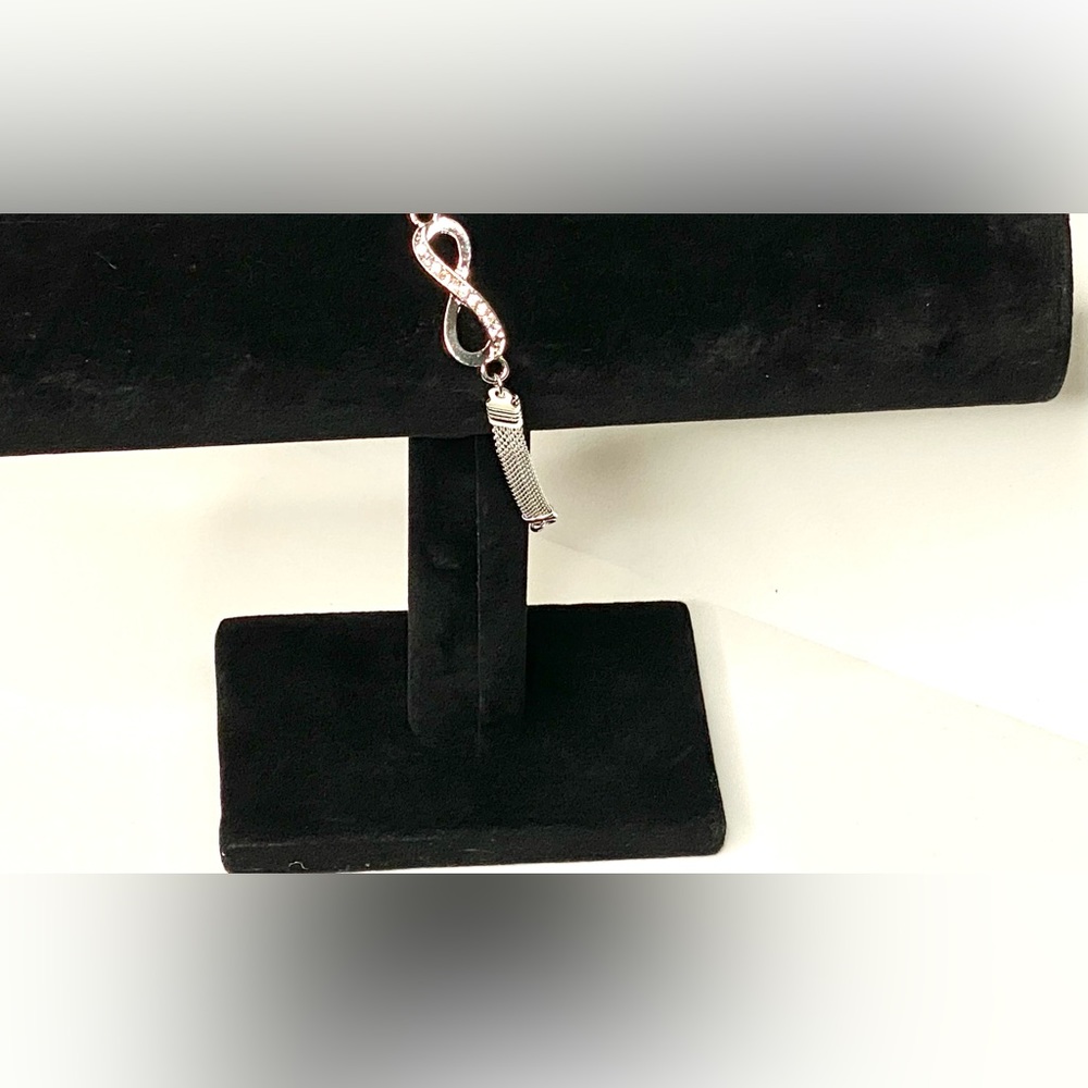 Silver Rhinestone Infinity Bracelet - Picture 2 of 3